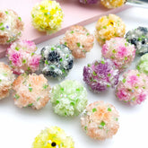 18mm Flower Bouquet and Rhinestone Beads(5pcs)